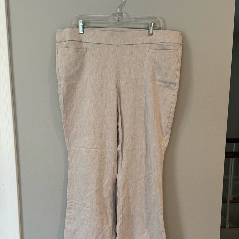 Liz Claiborne Lisa Beige Slacks Trousers Pants Size 18n Flare
